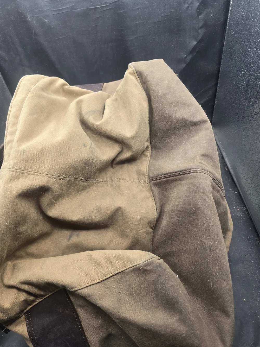 Fossil Brown Canvas Duffel Bag with Leather Accents